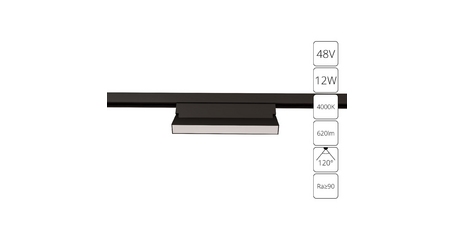 Трековый магнитный светильник Arte Lamp Linea A4669PL-1BK