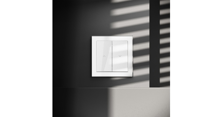 Выключатель встраиваемый Voltum S70 для жалюзи 10А, (белый глянцевый) VLS020701