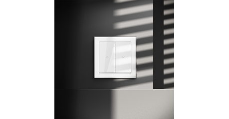 Выключатель встраиваемый Voltum S70 для жалюзи 10А, (белый глянцевый) VLS020701