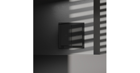 Выключатель встраиваемый Voltum S70 для жалюзи 10А, (черный матовый) VLS020708
